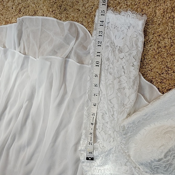 Two Piece White Lace Bohemian Boho Wedding Dress Size 4 Mint Condition - Picture 11 of 16